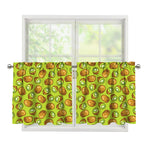 Cute Kiwi Pattern Print Tier Curtains