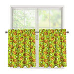 Cute Kiwi Pattern Print Tier Curtains