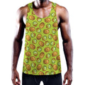 Cute Kiwi Pattern Print Men's Workout Tank Top