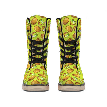 Cute Kiwi Pattern Print Winter Boots
