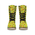 Cute Kiwi Pattern Print Winter Boots