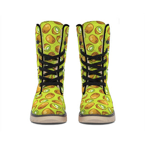 Cute Kiwi Pattern Print Winter Boots