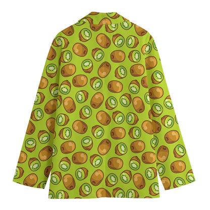Cute Kiwi Pattern Print Women's Blazer
