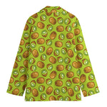 Cute Kiwi Pattern Print Women's Cotton Blazer