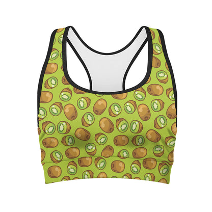 Cute Kiwi Pattern Print Women's Sports Bra