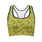 Cute Kiwi Pattern Print Women's Sports Bra