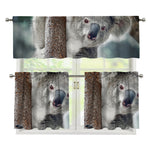 Cute Koala Print 3 Piece Kitchen Curtains