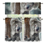 Cute Koala Print 3 Piece Kitchen Curtains