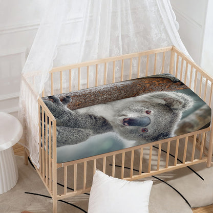 Cute Koala Print Baby Crib Sheet