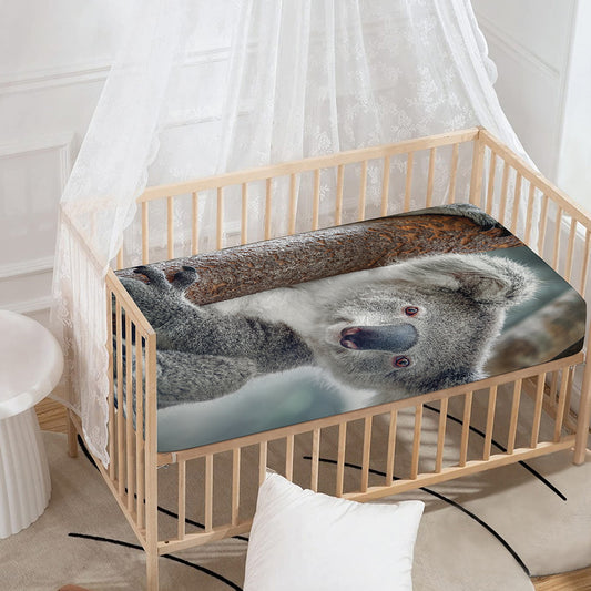 Cute Koala Print Baby Crib Sheet