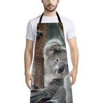 Cute Koala Print Bib Apron With Pocket