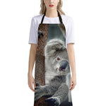 Cute Koala Print Bib Apron With Pocket