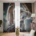 Cute Koala Print Dimout Pencil Pleat Curtains