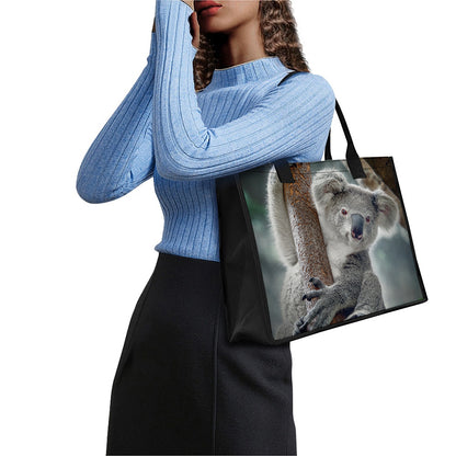 Cute Koala Print Canvas Tote Bag