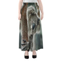 Cute Koala Print Chiffon Maxi Skirt