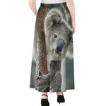 Cute Koala Print Chiffon Maxi Skirt