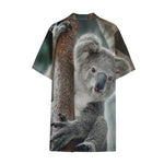 Cute Koala Print Cotton Hawaiian Shirt