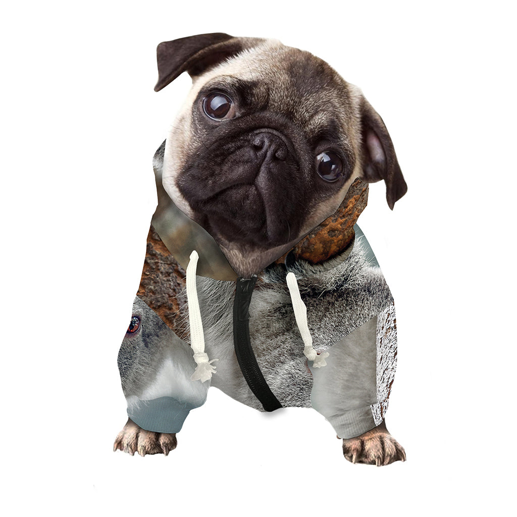 Cute Koala Print Dog Zip Up Hoodie