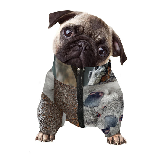 Cute Koala Print Dog Zip Up Jacket