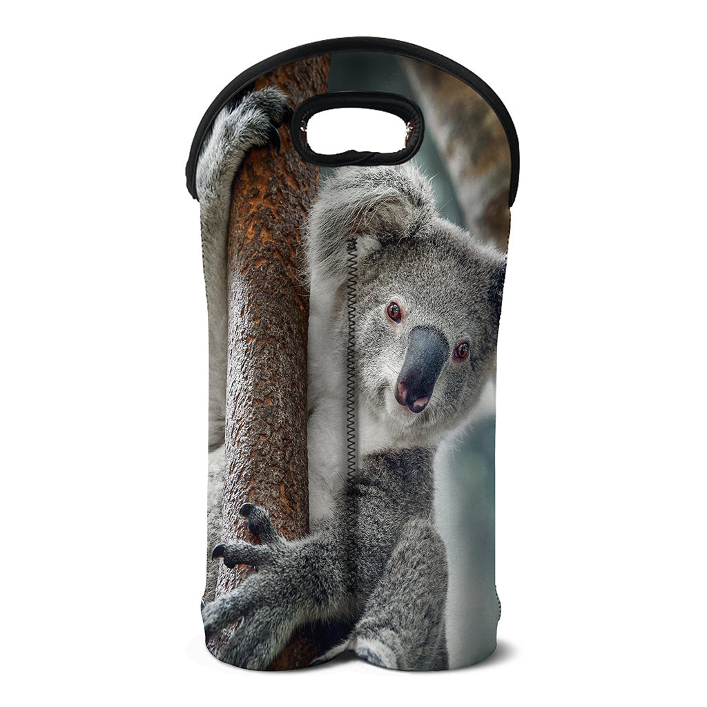 Cute Koala Print Double Neoprene Wine Tote