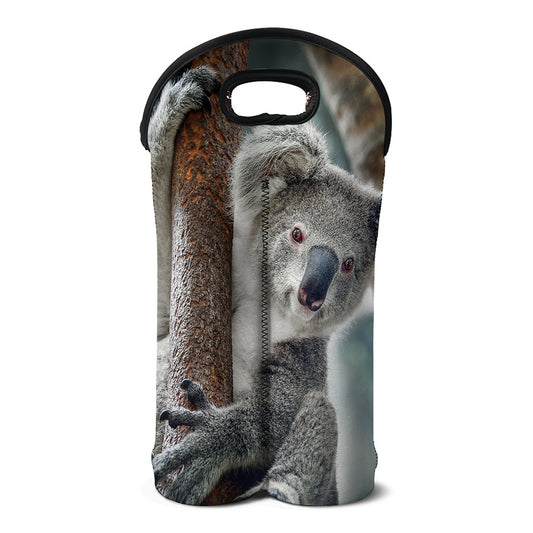 Cute Koala Print Double Neoprene Wine Tote