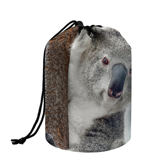 Cute Koala Print Drawstring Makeup Bag