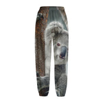 Cute Koala Print Fleece Lined Knit Pants