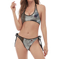 Cute Koala Print Halter Scoop Tie Side Bikini