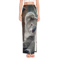 Cute Koala Print High Slit Maxi Skirt