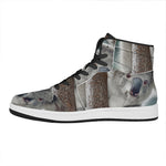 Cute Koala Print High Top Leather Sneakers