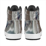 Cute Koala Print High Top Leather Sneakers