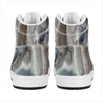 Cute Koala Print High Top Leather Sneakers