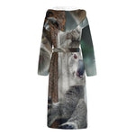 Cute Koala Print Hooded Bathrobe