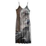 Cute Koala Print Jersey Midi Cami Dress