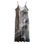 Cute Koala Print Jersey Midi Cami Dress