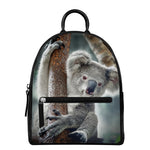 Cute Koala Print Leather Backpack
