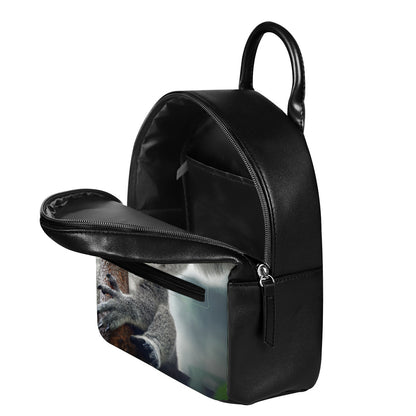 Cute Koala Print Leather Backpack