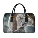 Cute Koala Print Leather Duffle Bag