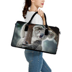 Cute Koala Print Leather Duffle Bag