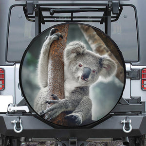 Cute Koala Print Leather Spare Tire Cover