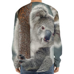 Cute Koala Print Long Sleeve Baseball Jersey