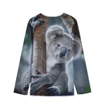 Cute Koala Print Long Sleeve Short Coat