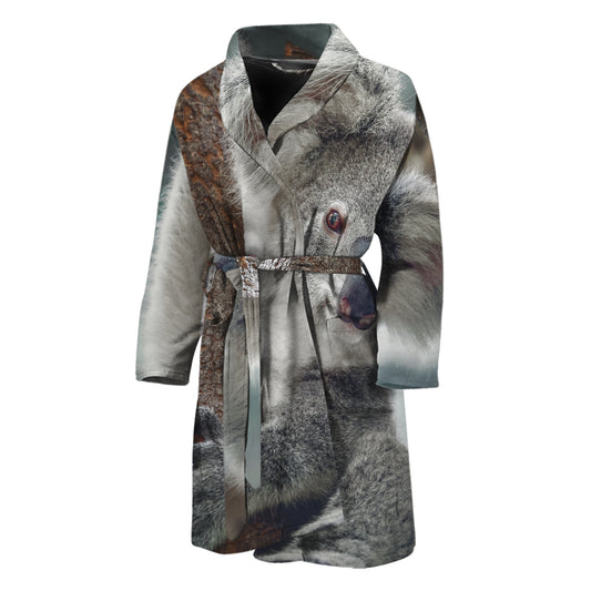 Cute Koala Print Men's Bathrobe