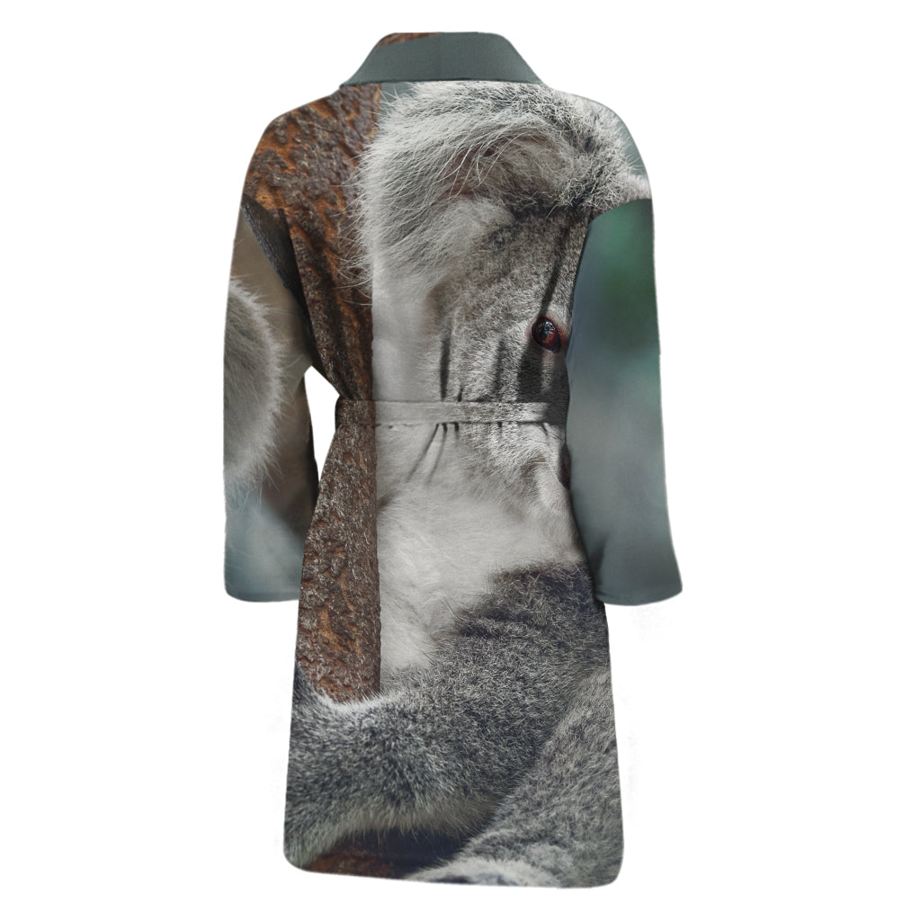 Cute Koala Print Men's Bathrobe