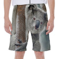 Cute Koala Print Men's Beach Shorts