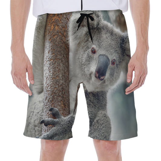 Cute Koala Print Men's Beach Shorts