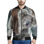 Cute Koala Print Men's Bomber Jacket