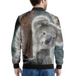 Cute Koala Print Men's Bomber Jacket