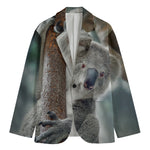 Cute Koala Print Men's Cotton Blazer