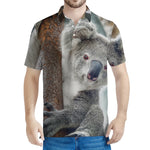 Cute Koala Print Men's Polo Shirt